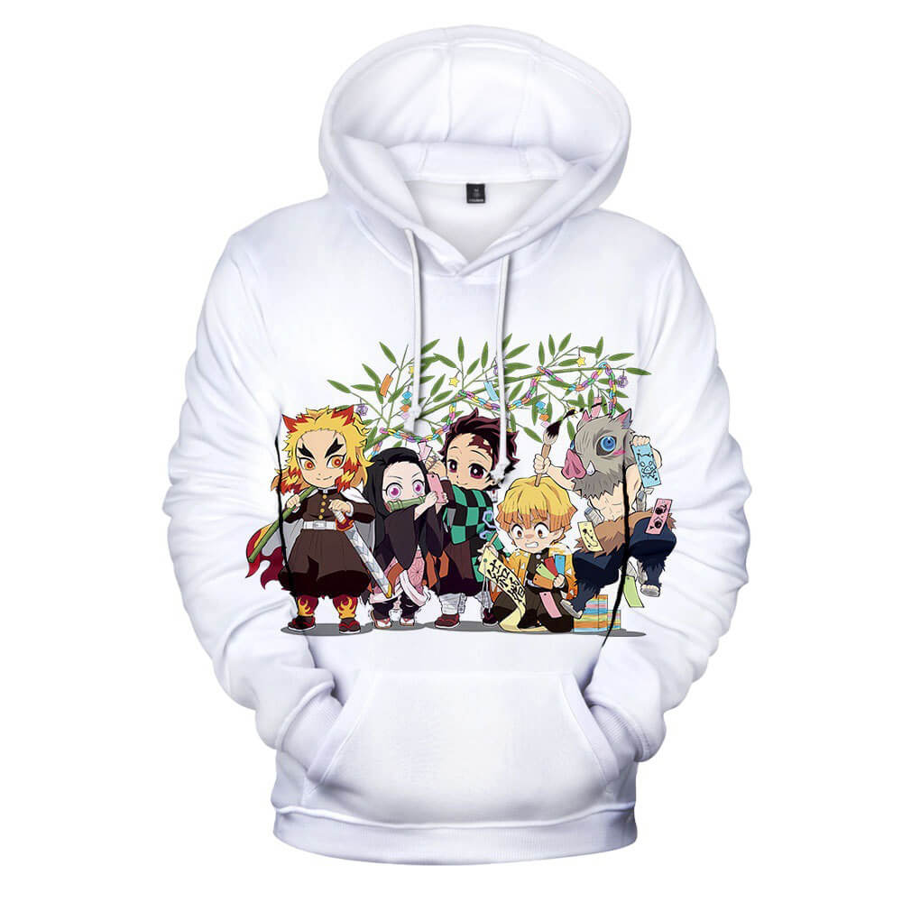 Kids 3D Anime Printing Hoodies Nezuko Shinobu Tanjiro Zenitsu Giyu Cosplay Sweatshirts