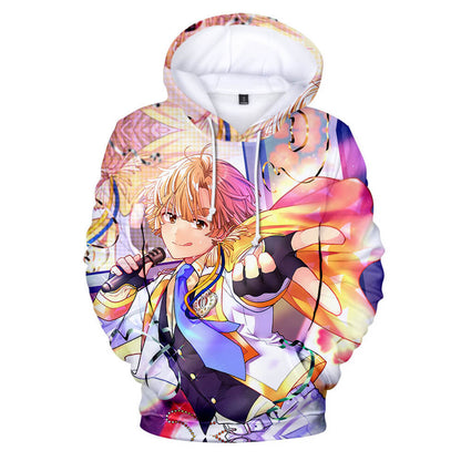 Kids 3D Anime Printing Hoodies Nezuko Shinobu Tanjiro Zenitsu Giyu Cosplay Sweatshirts