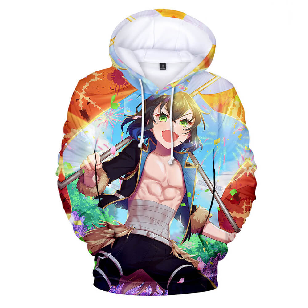 Kids 3D Anime Printing Hoodies Nezuko Shinobu Tanjiro Zenitsu Giyu Cosplay Sweatshirts