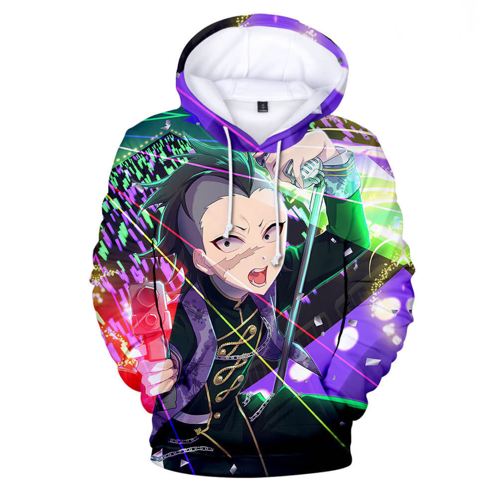 Kids 3D Anime Printing Hoodies Nezuko Shinobu Tanjiro Zenitsu Giyu Cosplay Sweatshirts