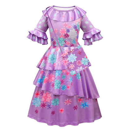 Girls Isabela Dress Flower Princess Isabela Madrigal Cosplay Costume