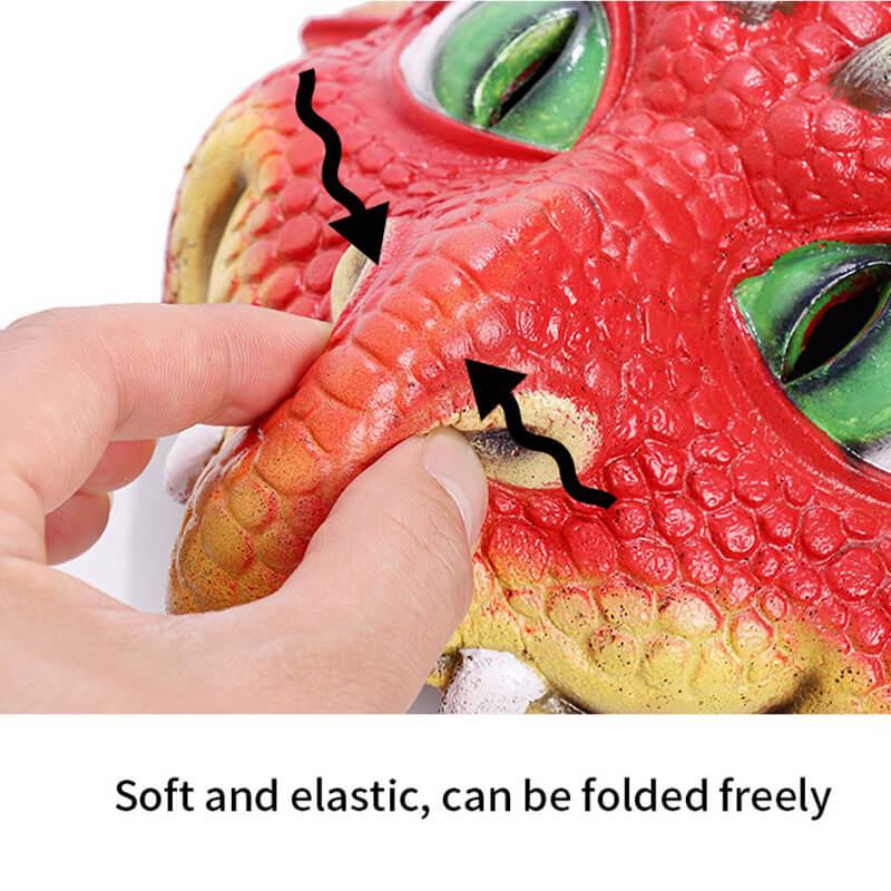 Kids Dragon Wings T-rex PU Mask Set Dinosaur Cosplay Costume Props for Halloween Dress Up