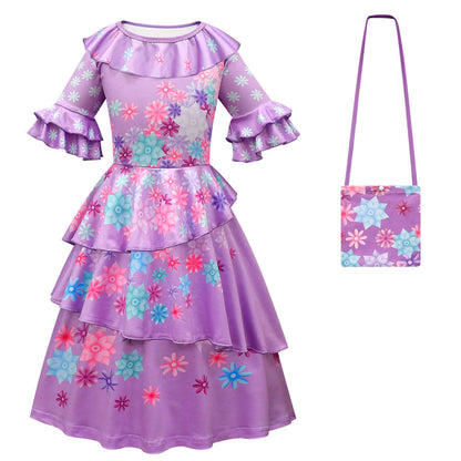 Girls Isabela Dress Flower Princess Isabela Madrigal Cosplay Costume