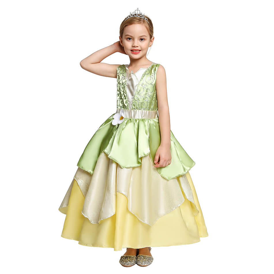 Princess Tiana Dress Role Playing Dresses Halloween Costume