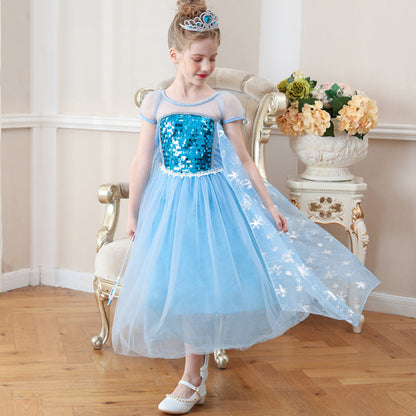 Princess Elsa Dress Kids Elsa Cosplay Costume Birthday Dress up Outfits