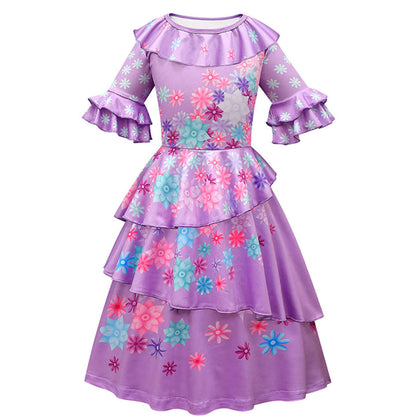 Kids Mirabel Dress Familia Madrigal Cosplay Dresses Halloween Party Dress Up Costume