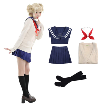 Himiko Toga Costume Sweater Sailor Dress Full Set Japanese Manga Cosplay Uniform