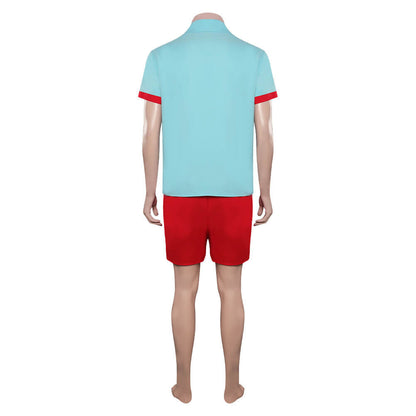 Ken Blue Shirt and Red Shorts Ryan Gosling Costume Men's Beach Vacation Outfit