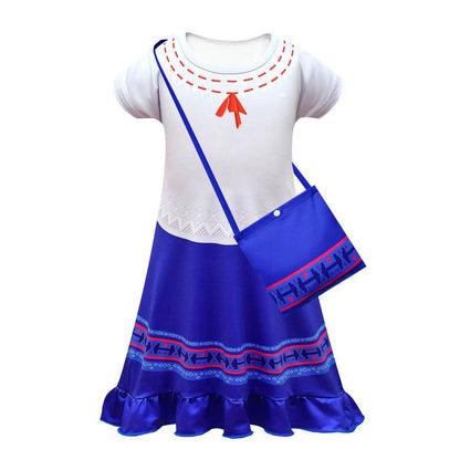 Mirabel Short Sleeve Dress with Bag Isabela Family Madrigal Girls Magical Costumes