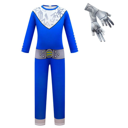 Kids Alien Costume Haloween Cosplay Jumpsuit Gloves Bag Full Set