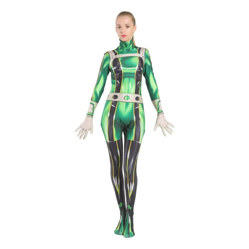 Tsuyu Asui Costume Froppy Cosplay Costume Green Jumpsuit Party Carnival Halloween Costume