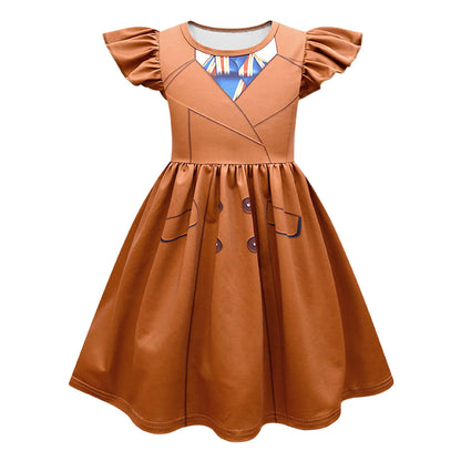 Kids M3GAN Dress Short Sleeve M3GAN Costume Wig Horror Doll Cosplay Costume for Girls