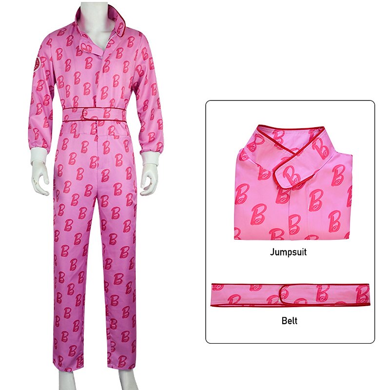 Men's Ryan Gosling Jumpsuit Pink Clothing Ryan Gosling Cosplay Costume for Halloween