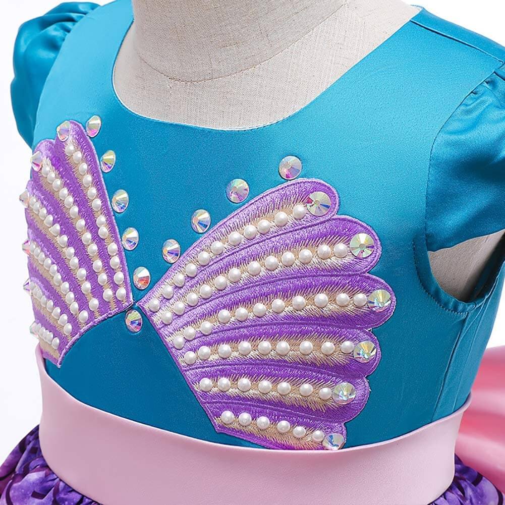 Kids Mermaid Dress Princess Ariel Cosplay Costume Summer Party Fairy Costume 3-11 Years