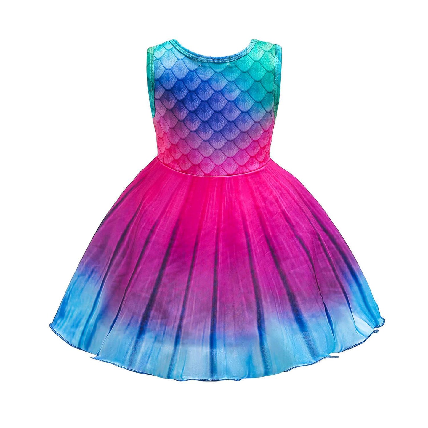 Kids Mermaid Dress Girls Sea Princess Dress Party Rainbow Dress Up Clothes