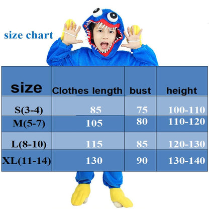 Kids Poppy Playtime Cosplay Outfit Huggy Wuggy Costume Plush Party Clothes Set