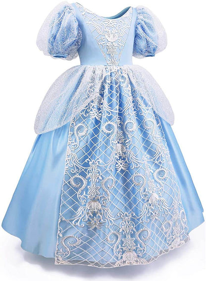 Girs Cinderella Dress Birthday Carnival Princess Cosplay Dressing up Halloween Costume