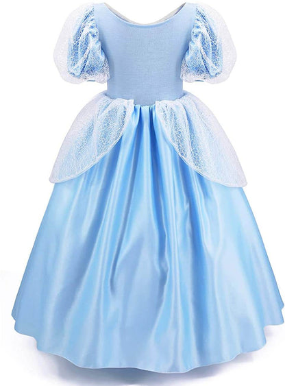 Girs Cinderella Dress Birthday Carnival Princess Cosplay Dressing up Halloween Costume