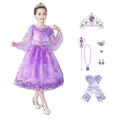 Girl Sofia Princess Dress up Cosplay Costume Halloween Christmas Suit