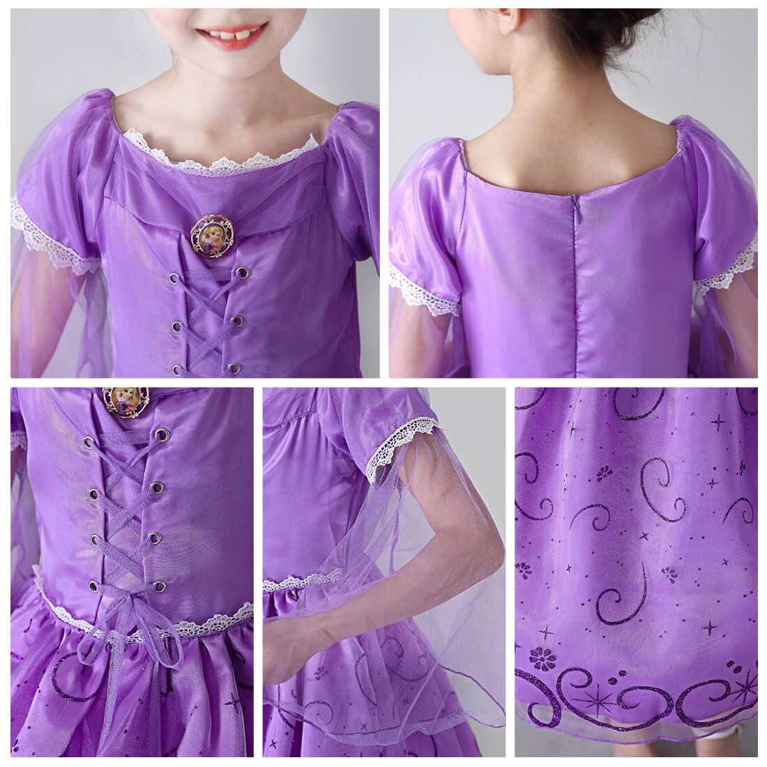 Girl Sofia Princess Dress up Cosplay Costume Halloween Christmas Suit