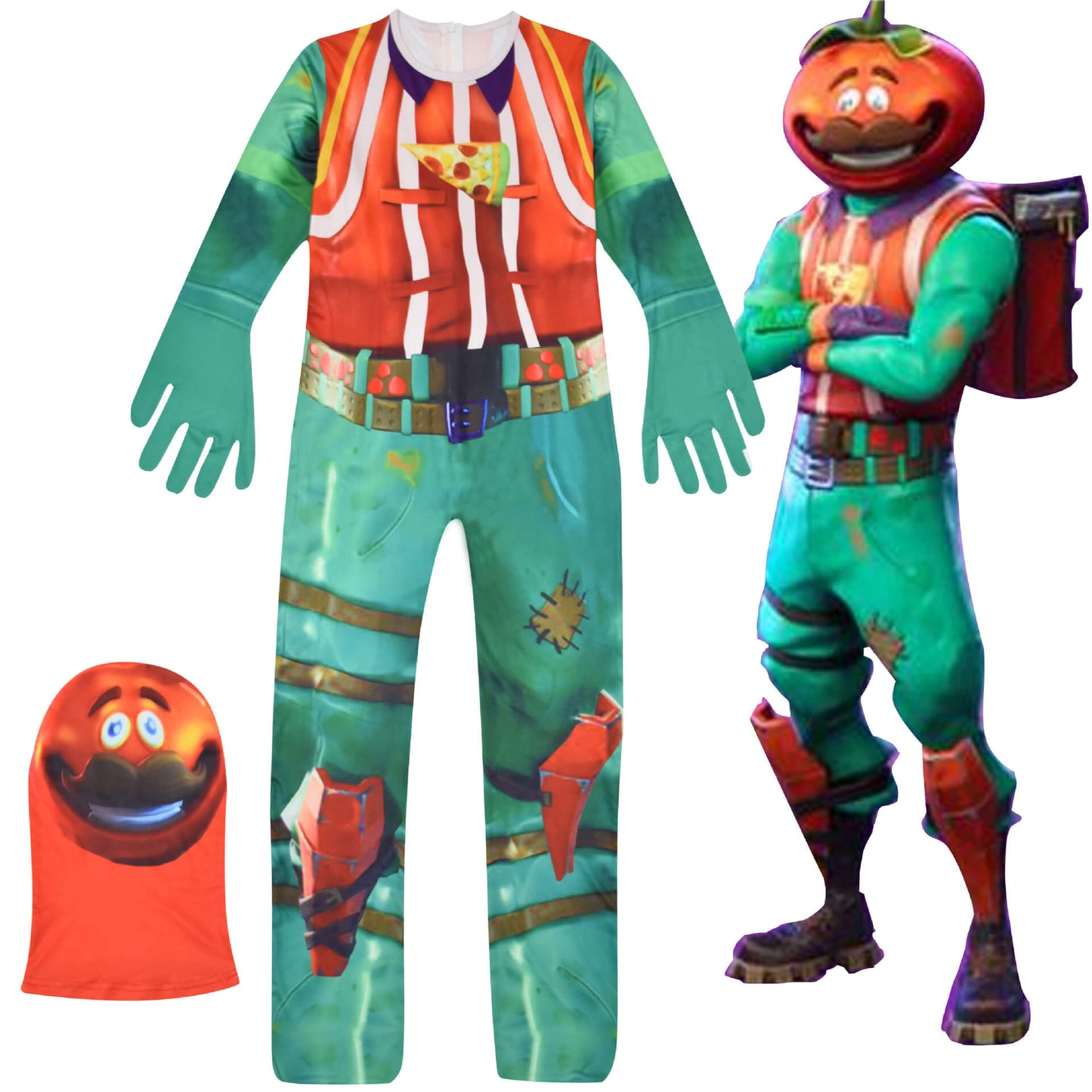 Kids & Teens Siren Head Costume Pumpkin Jumpsuit and Helmet Full Set for Halloween Cosplay