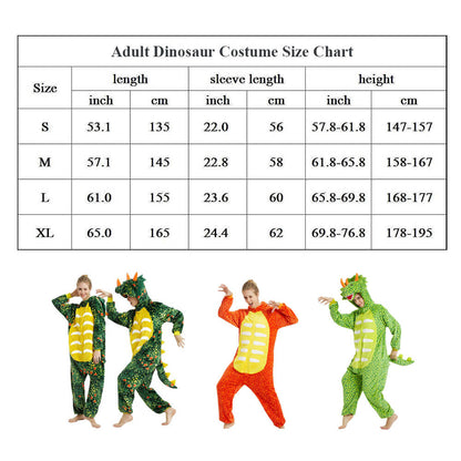 Family Matching Dinosaur Costume Triceratops Hooded Outfit Furry Dinosaur Onesie for Adults Kids