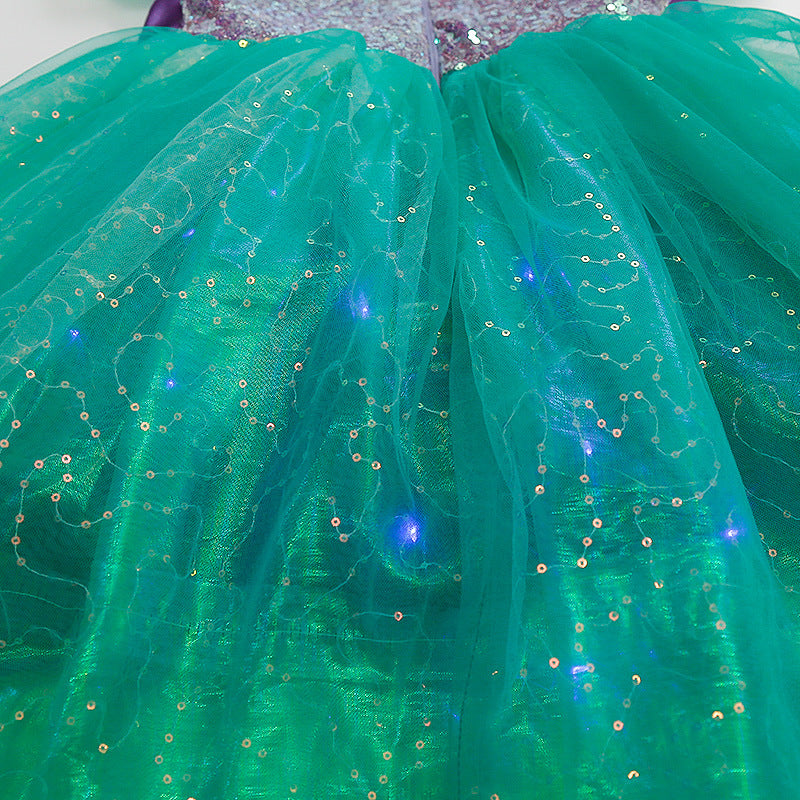 Mermaid Princess Dress Light Up Dress Party Dress Sea Princess Ariel Birthday Dress