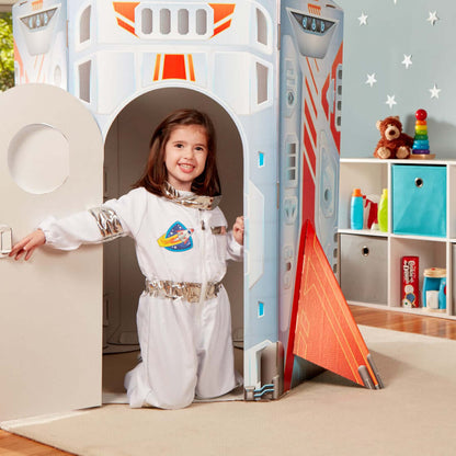 Kids Astronaut Costume Space Suit and Space Helmet 4pcs Set Boys Girls Pretend Astronaut Outfit