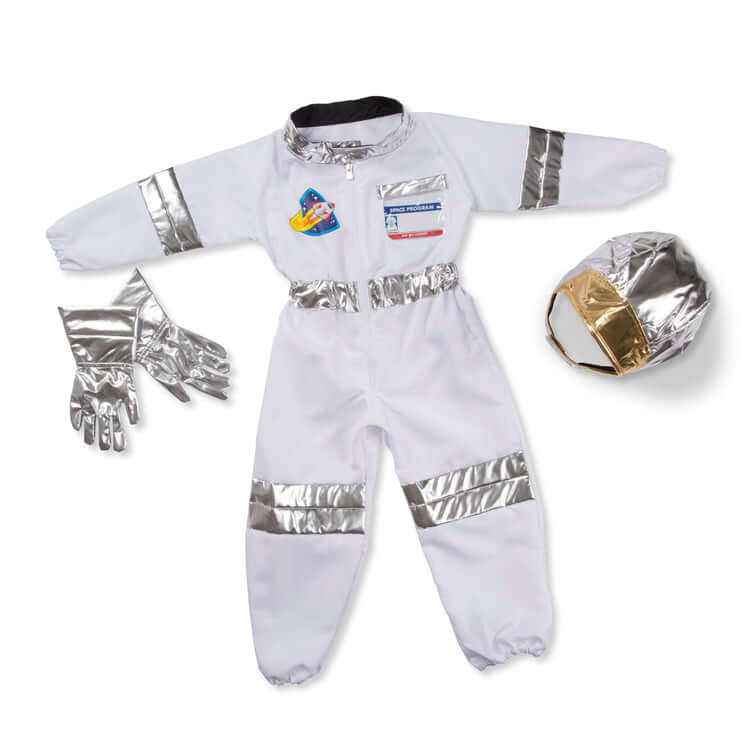 Kids Astronaut Costume Space Suit and Space Helmet 4pcs Set Boys Girls Pretend Astronaut Outfit