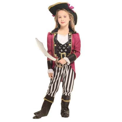 Boys Girls Pirate Costume Accessory Set Halloween Pirate Dress Up Outfit for Kids (3-8 Years)