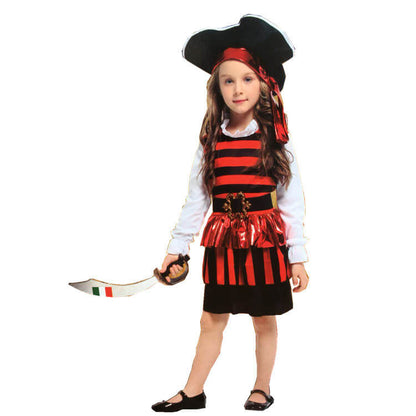 Boys Girls Pirate Costume Accessory Set Halloween Pirate Dress Up Outfit for Kids (3-8 Years)