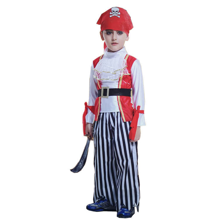 Boys Girls Pirate Costume Accessory Set Halloween Pirate Dress Up Outfit for Kids (3-8 Years)