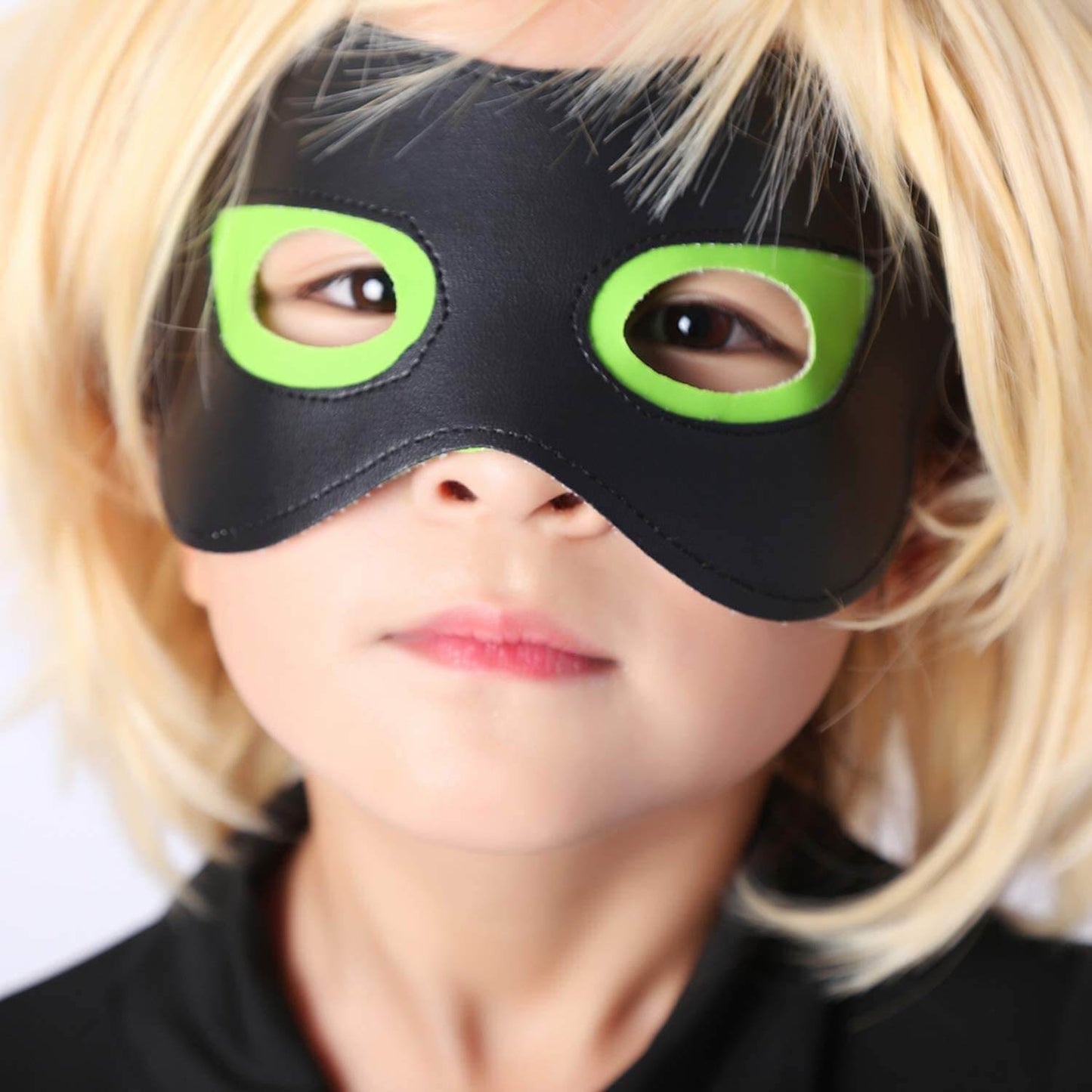 Kids Cat Noir Costume Halloween Cosplay Jumpsuit Headband Eye Mask Full Set for Boys and Grils