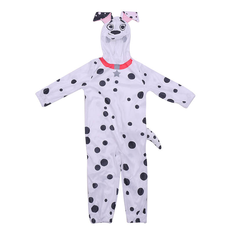 Kids Spotted Puppy Dog Jumpsuit with Hood Best Boys Girls Halloween Costume