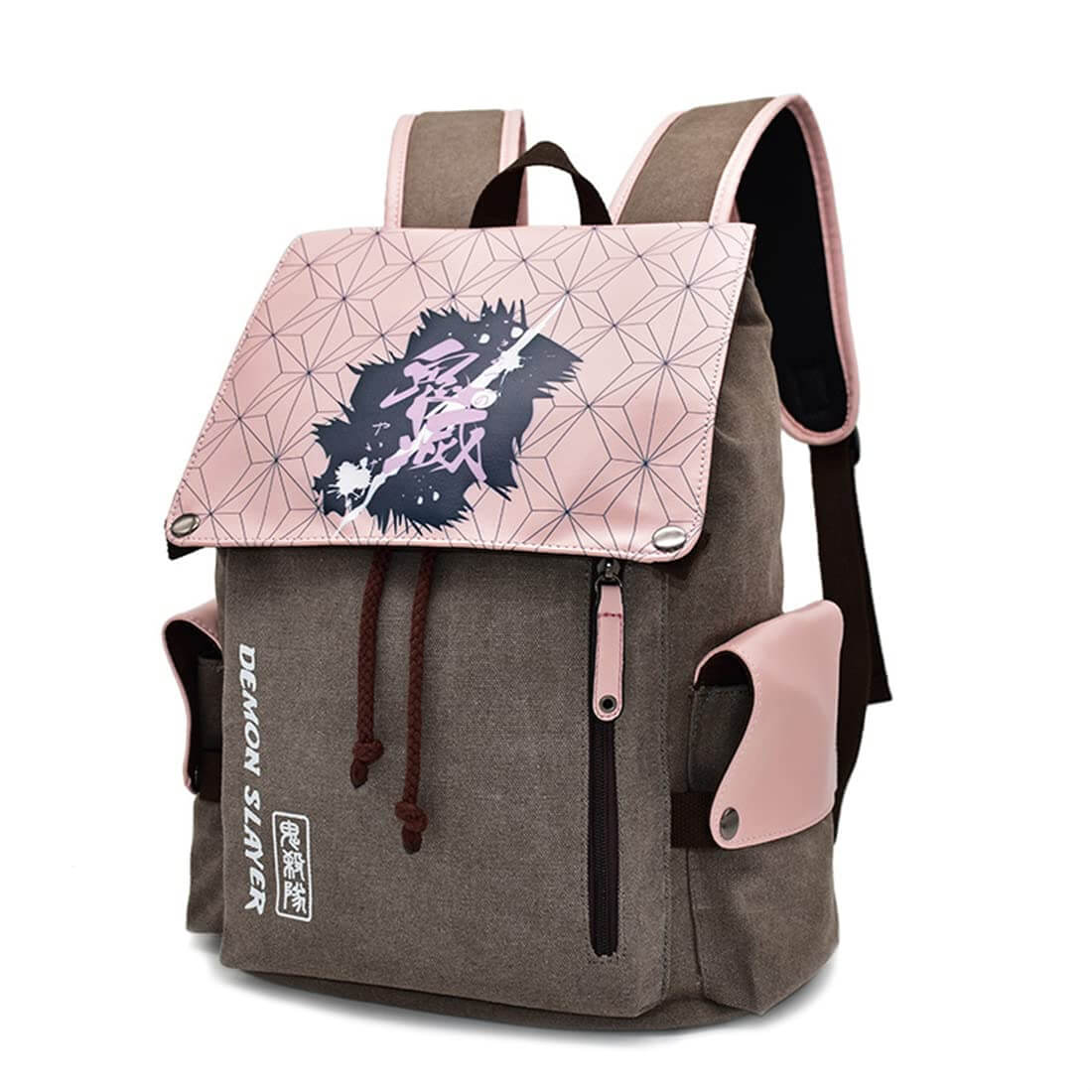 High Quality Canvas Backpack Tanjiro Nezuko Zenitsu Giyu Schoolbag Laptops Back Pack Large Capacity Travel Bag