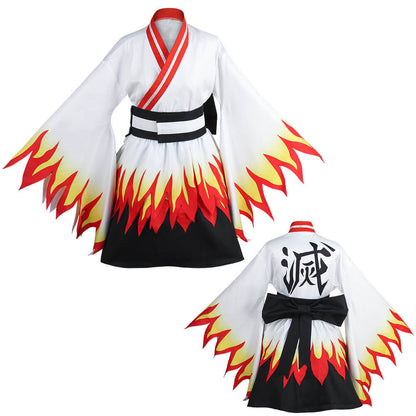 Adult Tanjiro Cosplay Full Set Zenitsu Rengoku Kyoujurou Kimono Suit Halloween Costume