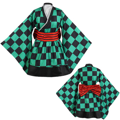 Adult Tanjiro Cosplay Full Set Zenitsu Rengoku Kyoujurou Kimono Suit Halloween Costume