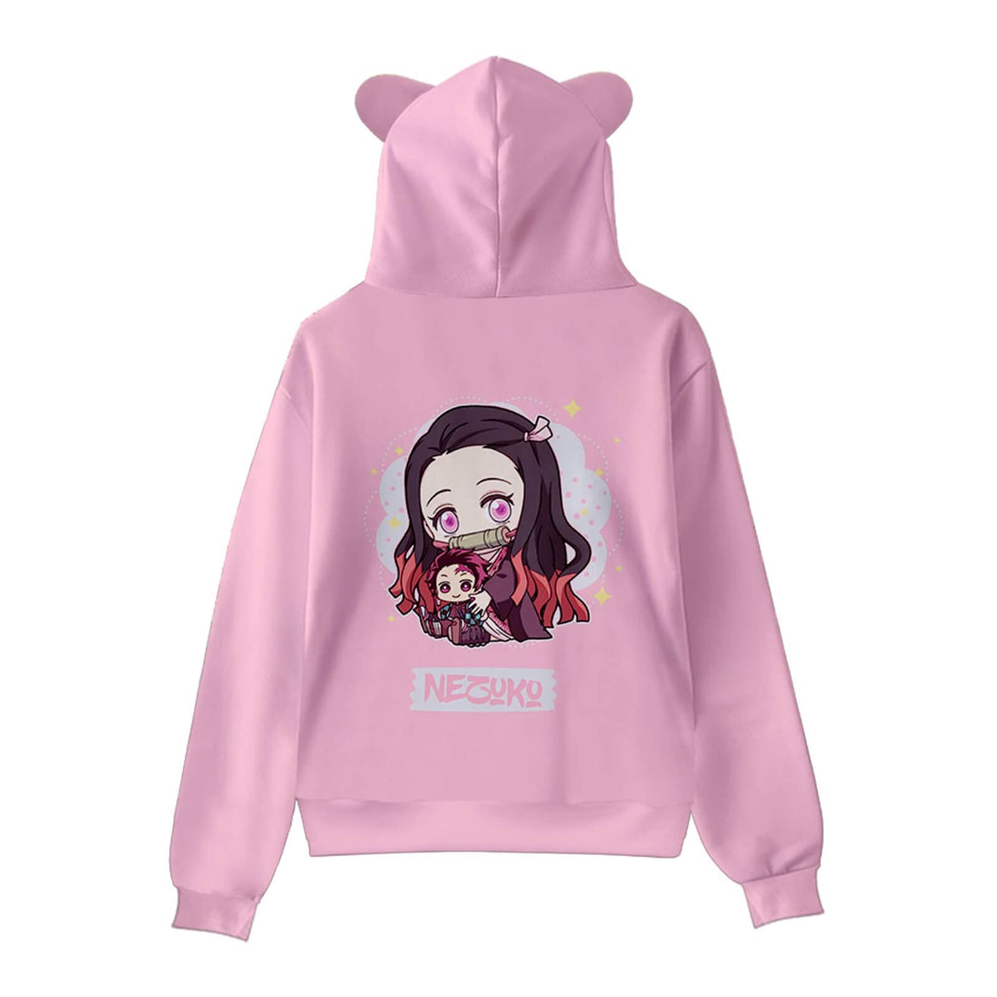 Kids Cat Ear Hoodies Anime 3D printing Tanjiro Nezuko Giyu Cosplay Shirts