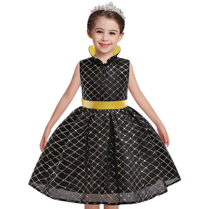 Girls Elemental Costume Ember Dress Sparkle Ball Gown Party Dress for Halloween Dress Up