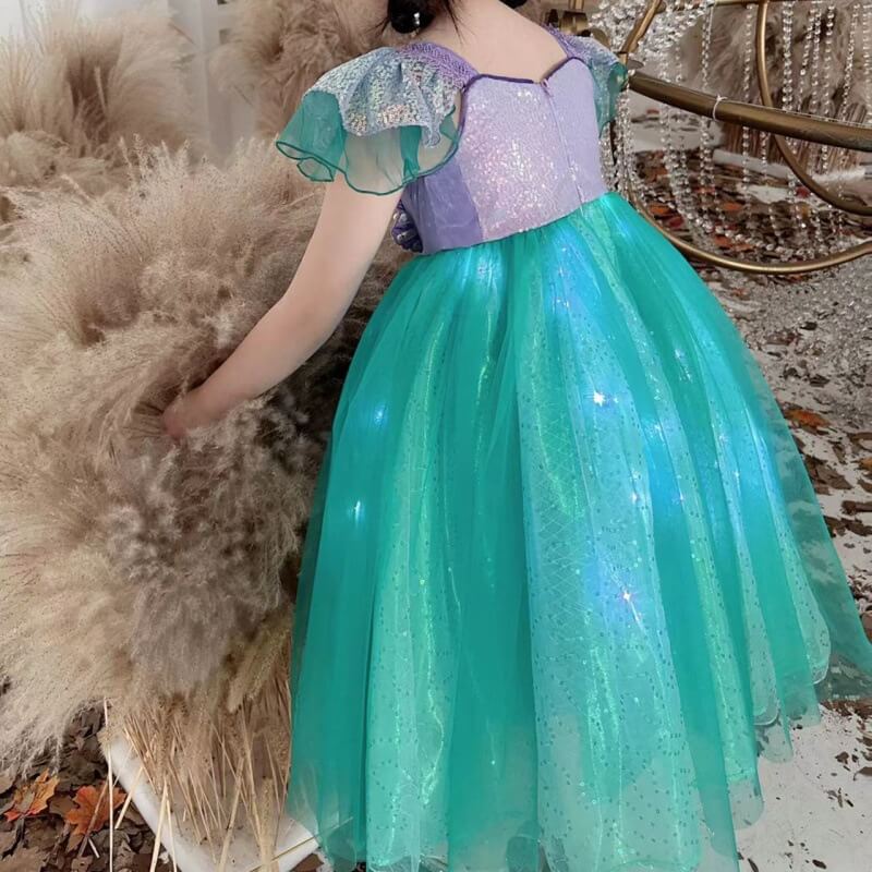 Mermaid Princess Dress Light Up Dress Party Dress Sea Princess Ariel Birthday Dress