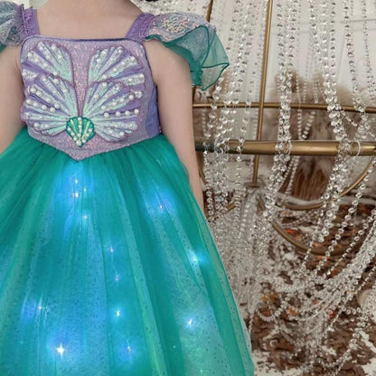 Mermaid Princess Dress Light Up Dress Party Dress Sea Princess Ariel Birthday Dress