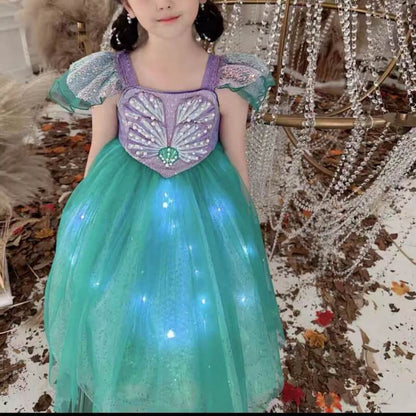 Mermaid Princess Dress Light Up Dress Party Dress Sea Princess Ariel Birthday Dress