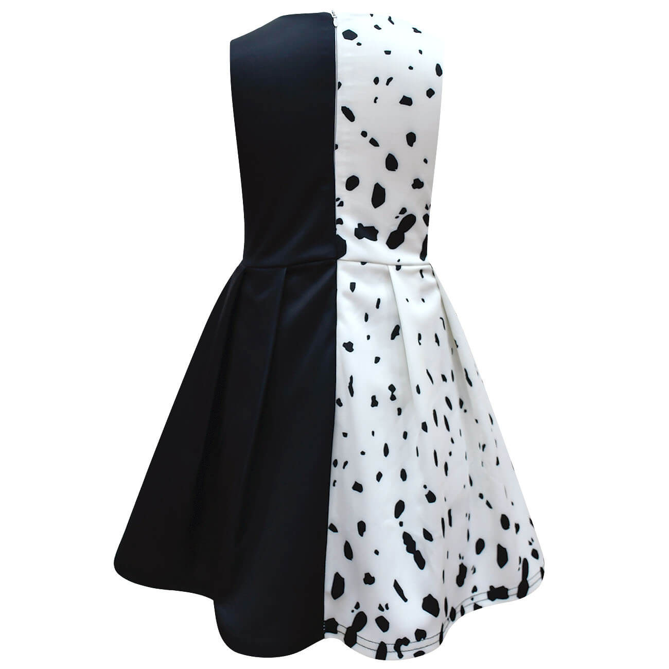 Grils White/Black Dress Halloween Cosplay Costume Spot Dog Fashion Outfit