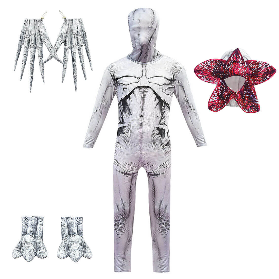 Demogorgon Costume Stranger Monster Jumpsuit Party Cosplay Outfit Full Set