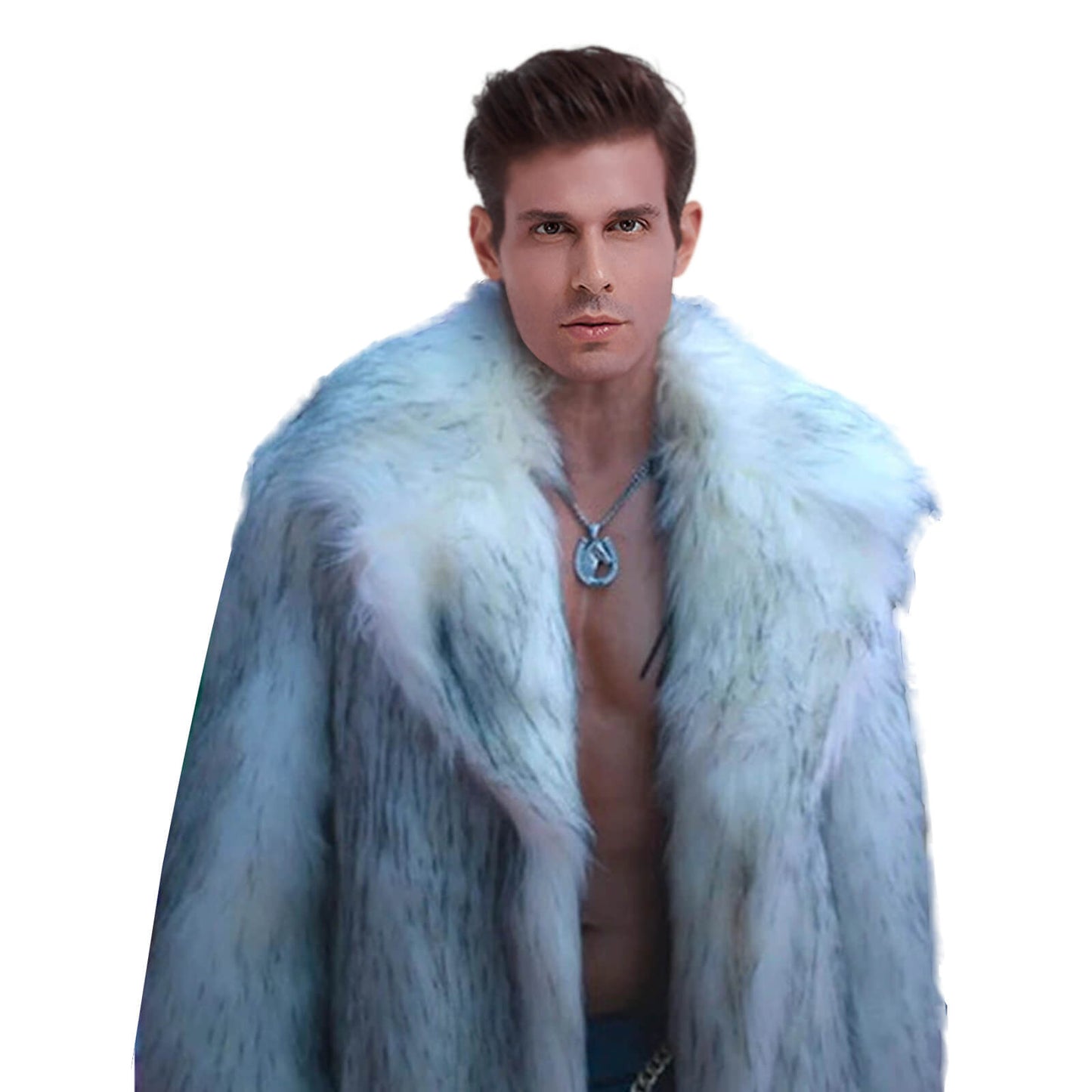 Ryan Gosling Faux Fur Coat Genuine Men's Thick Fleece Long Sleeve Coats Halloween Cosplay Costume