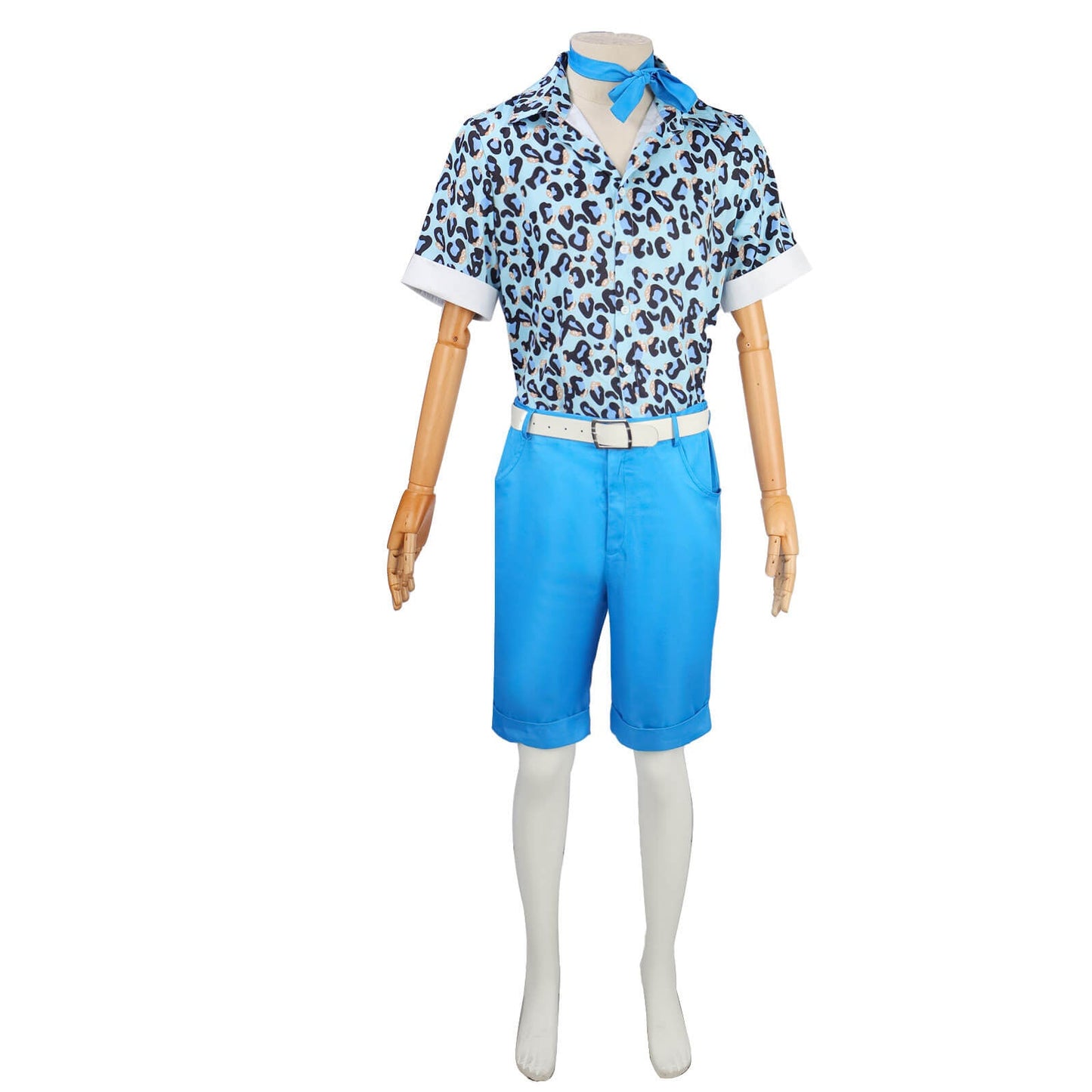 Ken Blue Shirt Shorts Outfit Leopard Print Combo Blue Hawaii Shirt and Beach Shorts