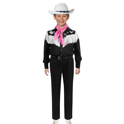 Western Cowboy Outfit with Neckerchief and Hat Fringe Disco Costumes for Kids Adults