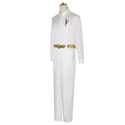 Ken Dancing Halloween Costume White Disco Jumpsuit Ryan Gosling Cosplay Outfit