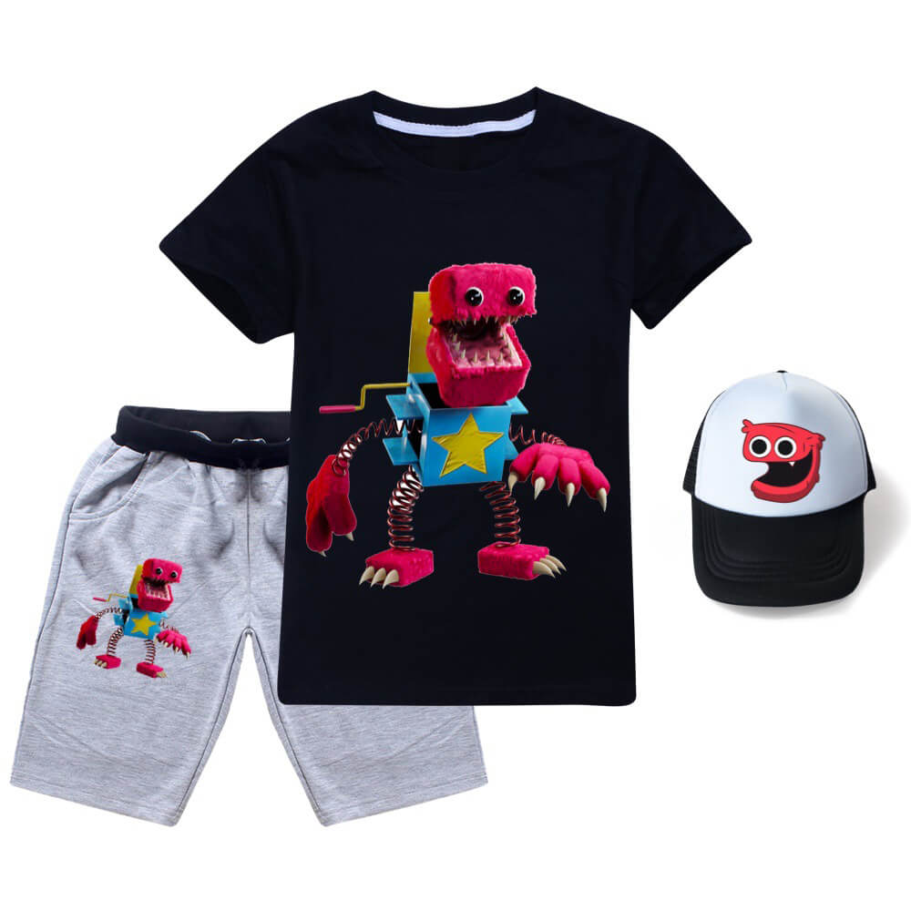 Boys Girls Boxy Boo Costume Cotton Dinosaur T-Shirt Shorts Hat 3-pack Kids Dino Short Sleeve Suit