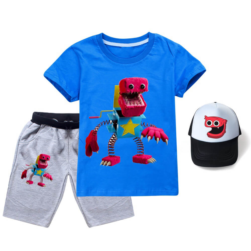 Boys Girls Boxy Boo Costume Cotton Dinosaur T-Shirt Shorts Hat 3-pack Kids Dino Short Sleeve Suit